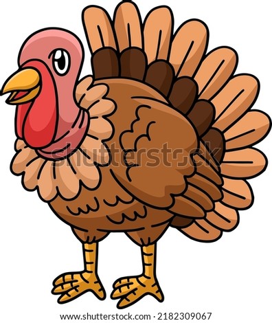 Turkey Animal Cartoon Colored Clipart Illustration