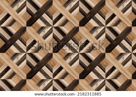 Brown Beige Texture of stained parquet oak wood with grain, fragment of a wooden panel hardwood. surface bark is used as natural background, web page, board, table. Contrasts and symmetries.