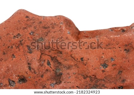 Part of a red stone isolated on white background.