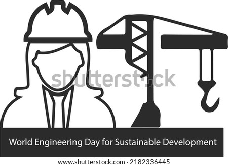 World engineering day for sustainable development black symbol vector