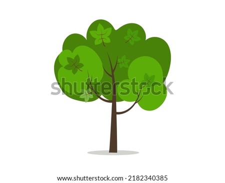 Green Tree icon. Nature. Flat vector.
