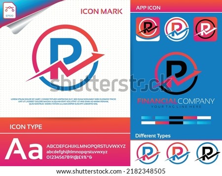 letter P financial and accounting vector logo design