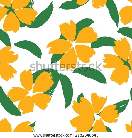 Little Leaf Vector Seamless Pattern. Watercolor Flower Summer Background. Color Daisy Vintage Illustration. Cute Ditsy Design.