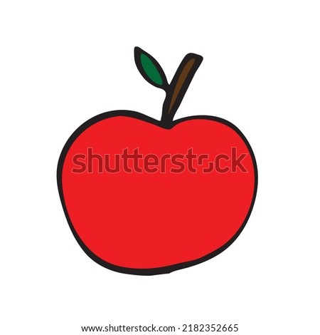 A fresh apple illustration for children's story book illustration or knowledge book. A simple flat vector design