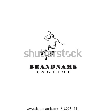 handball player logo cartoon design icon modern vector illustration