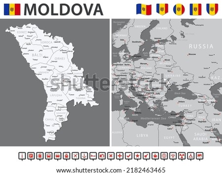 Moldova Map - Vector Infographic Set. Vector illustration