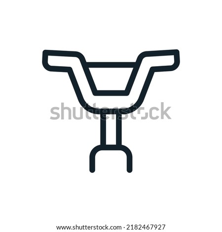 Bicycle handlebar linear icon. Thin line customizable illustration. Contour symbol. Vector isolated outline drawing. Editable stroke
