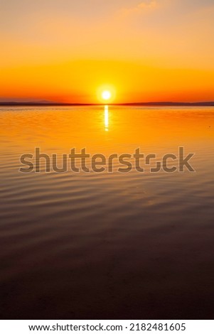 Sunset over the lake. Inspirational or quote vertical story background photo. Sunset or sunrise background.