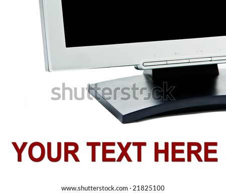 detail of monitor on white background with editable text