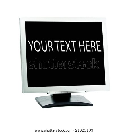 monitor isolated on white background with editable text