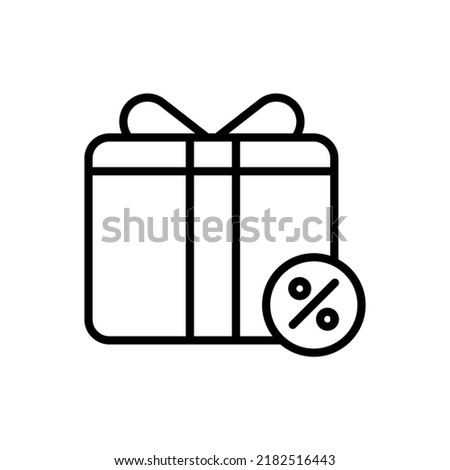 gift sale, giftbox with discount icon vector
