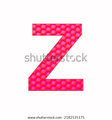 Alphabet letter Z - Silicone background with red hexagons
