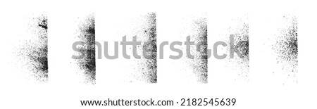 Set of abstract black ink sprayed on a white background. design elements for edge texture. the grunge paint brush collection for creative design.