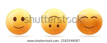 3d vector of yellow face laughing icon isolated on white background Royalty-Free Stock Photo #2182548087