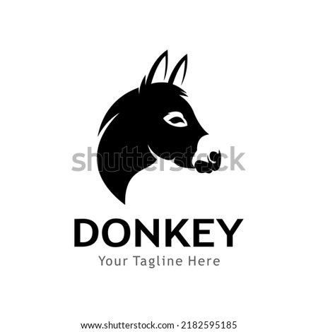 abstract donkey head logo vector Royalty-Free Stock Photo #2182595185
