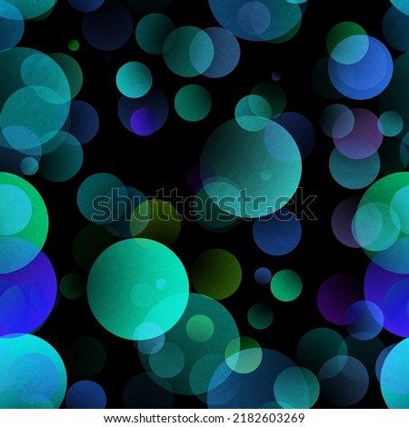 gradient circles background, blue seamless pattern