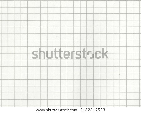 High resolution large image of a white uncoated checkered graph paper scan weathered beige tint thin textbook paper page with gray checkers copy space for text for presentation high quality wallpaper Royalty-Free Stock Photo #2182612553