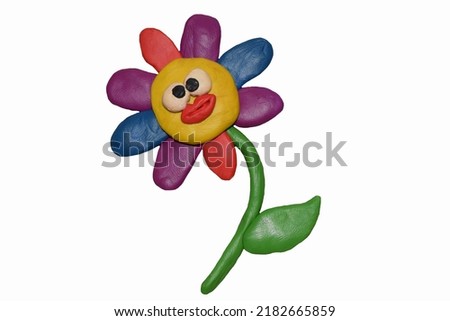 children's modeling. a flower made by a child