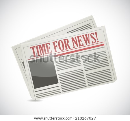 time for news.newspaper illustration design over a white background