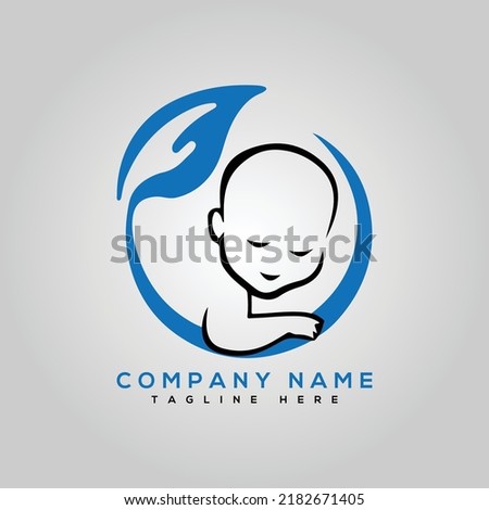 Children care logo design template vector image