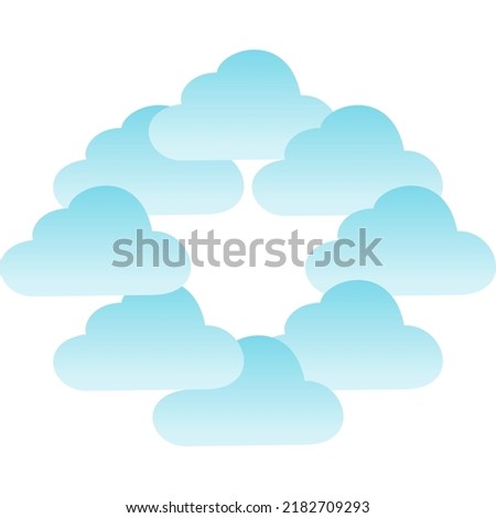 Ring clouds network circle connecting between each other. vector, illustrator