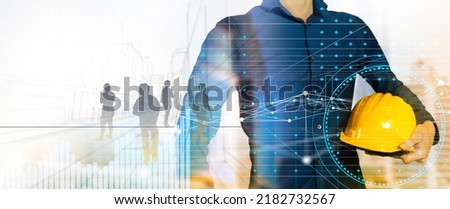 Engineer's perspective and vision Construction business, building structure system and electricity, waterworks, building safety Royalty-Free Stock Photo #2182732567