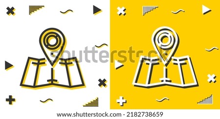 map line icon. Simple outline style.map linear sign. Vector illustration isolated on white background. Editable stroke EPS 10