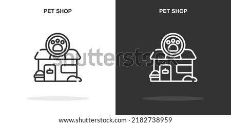 pet shop line icon. Simple outline style.pet shop linear sign. Vector illustration isolated on white background. Editable stroke EPS 10