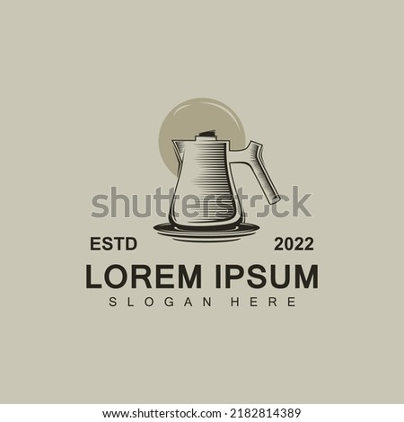 Coffee pot vector logo illustration
