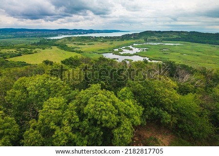 View from the Watchtower-lookout, Tihany peninsula, Hungary.