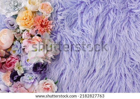 Newborn digital backdrop with flowers