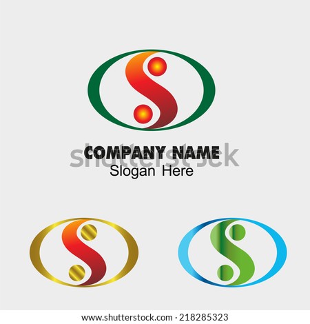 Abstract vector S letter sign design template. Modern yin yang icon idea