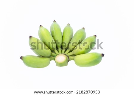 raw banana on white background closeup,isolated