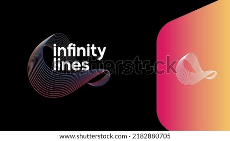 Gradient Infinity lines Logo design. infinity symbol making from lines concept logo design. Logo template. Infinity square logo, symbol, badges, icons, monogram, social media, logomark. Royalty-Free Stock Photo #2182880705