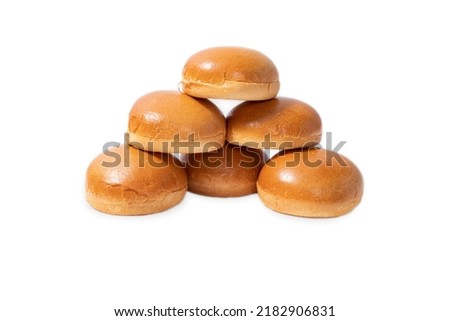 bun brioche bread in high res. image and isolated in white Royalty-Free Stock Photo #2182906831