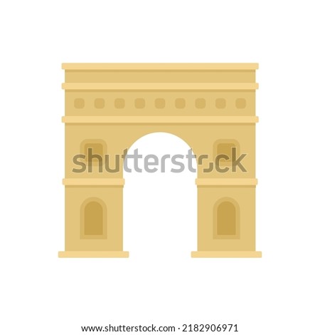 Paris triumphal arch icon. Flat illustration of Paris triumphal arch vector icon isolated on white background Royalty-Free Stock Photo #2182906971