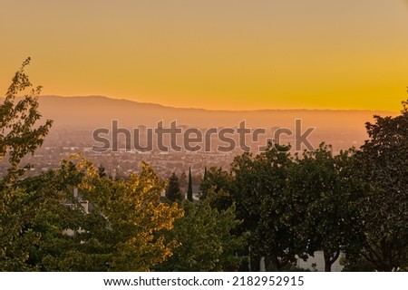 San Jose Landscape Behind Trees During Golden Hour
