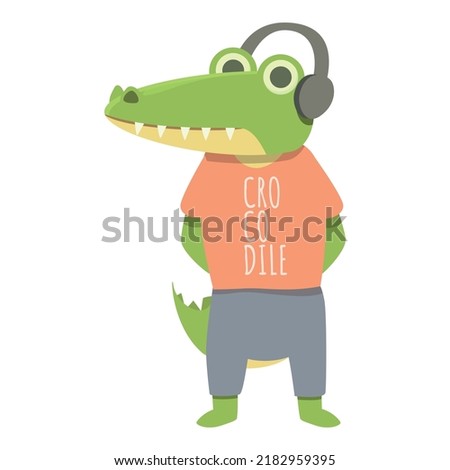 Young crocodile icon cartoon vector. Jungle animal. Alligator baby