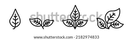 leaf icons set, leaf ecology nature element vector isolated on white background vector Illustration
