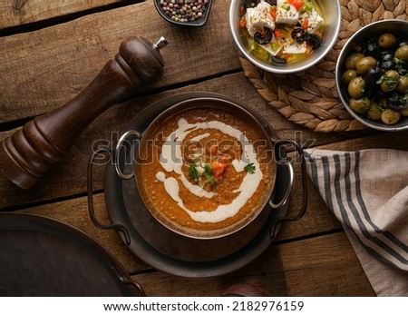 Traditional egyptian food, middle eastern food foul medames    Royalty-Free Stock Photo #2182976159