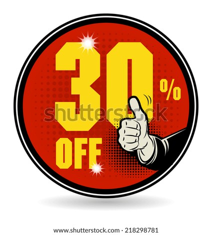 Sale discount sign, vector illustration