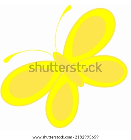 Yellow butterfly clip art design. 