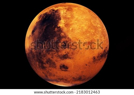 Planet Mars on a dark background. Elements of this image furnished by NASA. High quality photo