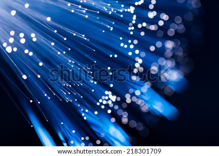 Bunch of optical fibres Royalty-Free Stock Photo #218301709