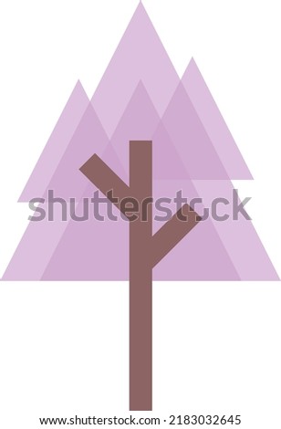 Tree icon vector triangle geometric symbol for nature, ecology and environment in a flat color illustration