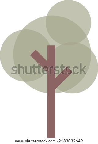 Tree icon vector cirlce geometric symbol for nature, ecology and environment in a flat color illustration