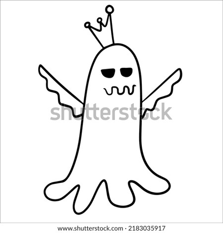Vector halloween ghost clipart,  mystique and esoteric doodle for terrible party Hand drawn