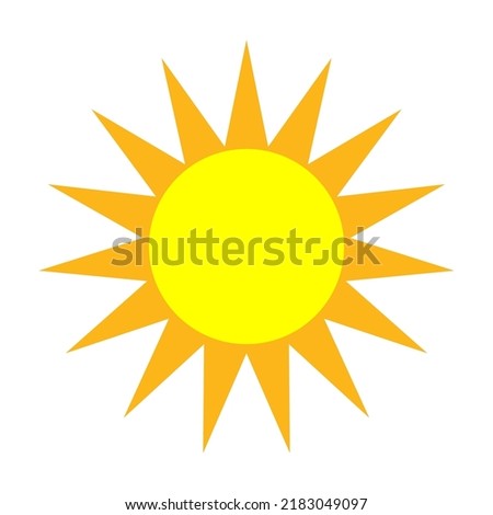 sun vector illustration,isolated on white background,top view
