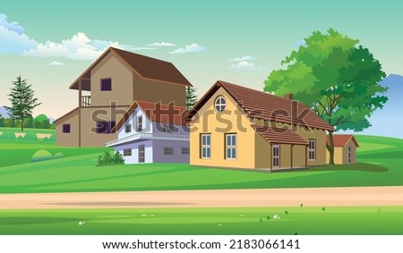 a beautiful look at village house. farmers house rural side Indian village Royalty-Free Stock Photo #2183066141