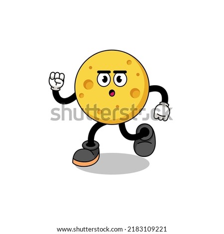 running round cheese mascot illustration , character design